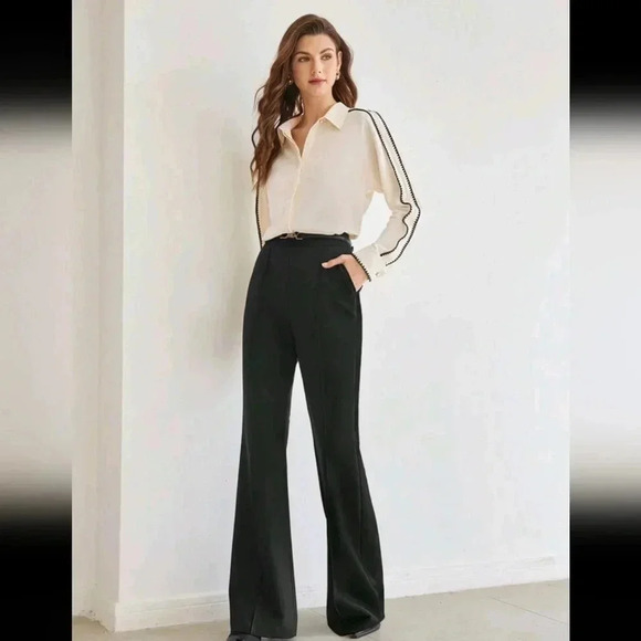 PREMIUM WOVEN WOMEN'S CONTRAST PIPING SHIRT - Picture 8 of 11